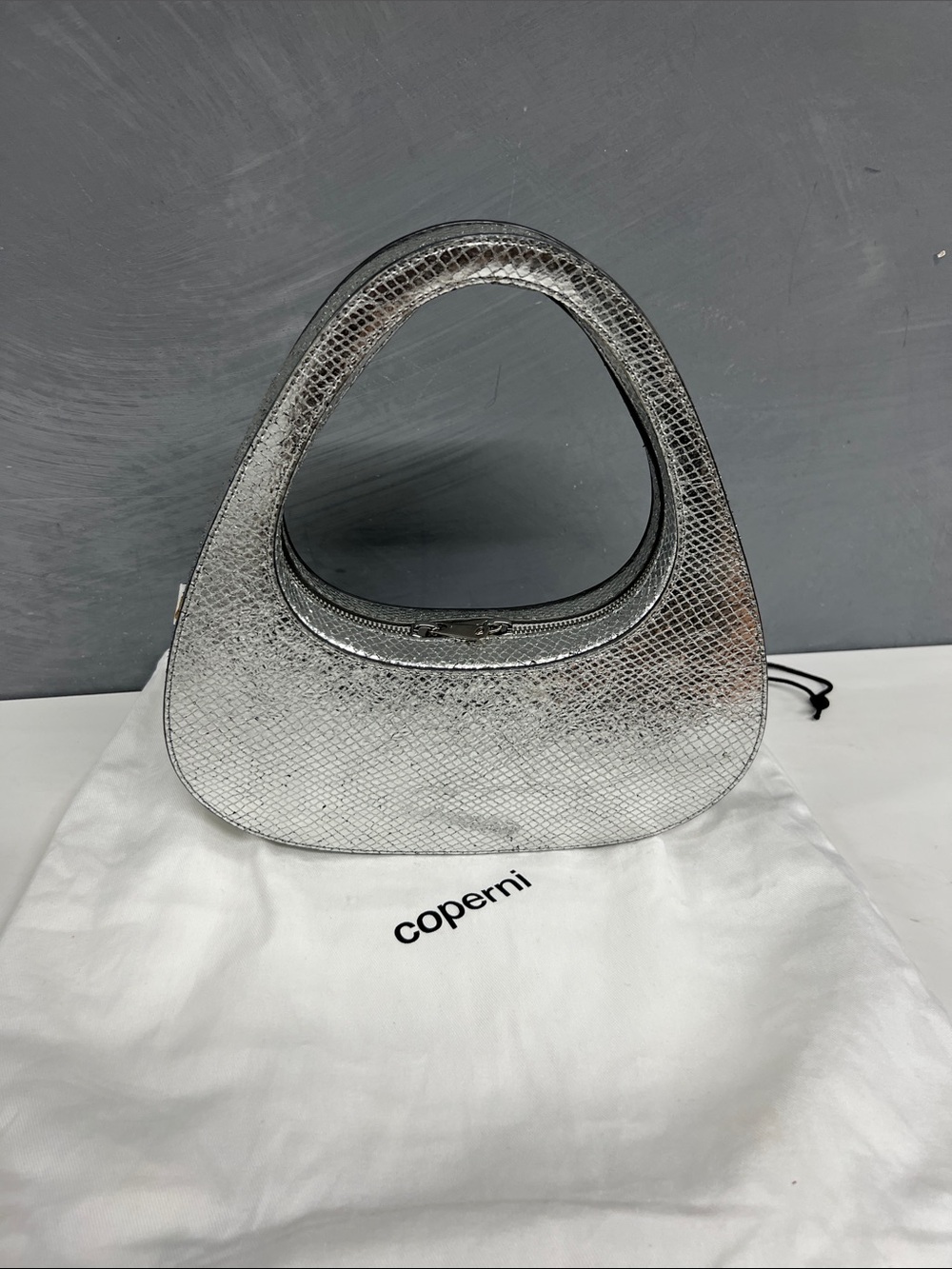 Coperni Metallic Silver Mini Handle Bag